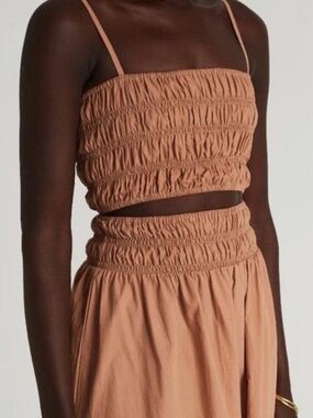 Faithfull The Brand Sleeveless Crop Top - Size XS - Beige